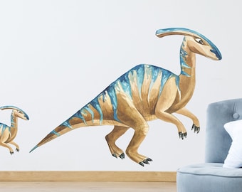 50% OFF Parasaurolophus Dino Decal / Kids Bedroom Decor / Wall Art / Dinosaur / Watercolour /Kids Wall Art / Nursery Decor