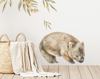 Australischer Wombat Aufkleber / Wandaufkleber / Aussie Tiere / Kinderzimmer / Kinderzimmer Dekor