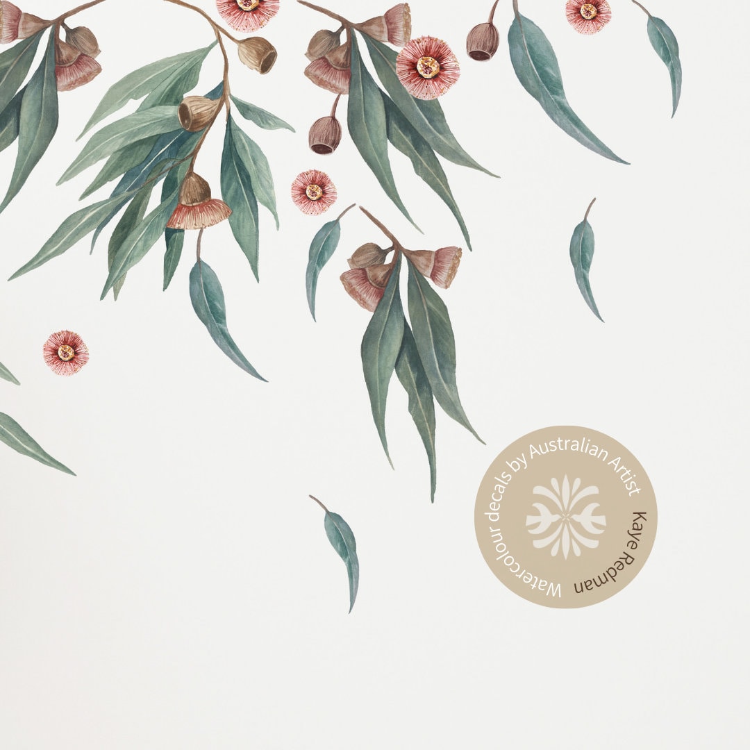 Flowering Gum Decals / Australian Native / Gum Leaves / Wall Stickers / Fabric Wall Decal