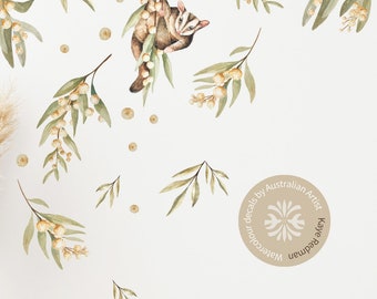 Golden Wattle Decals / Sugar Glider /Australian Native / Acacia Leaves / Yellow Wattle Leaf Decals