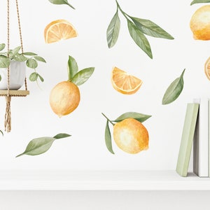 Lemon Decals / Fabric Wall Stickers / Yellow Lemons