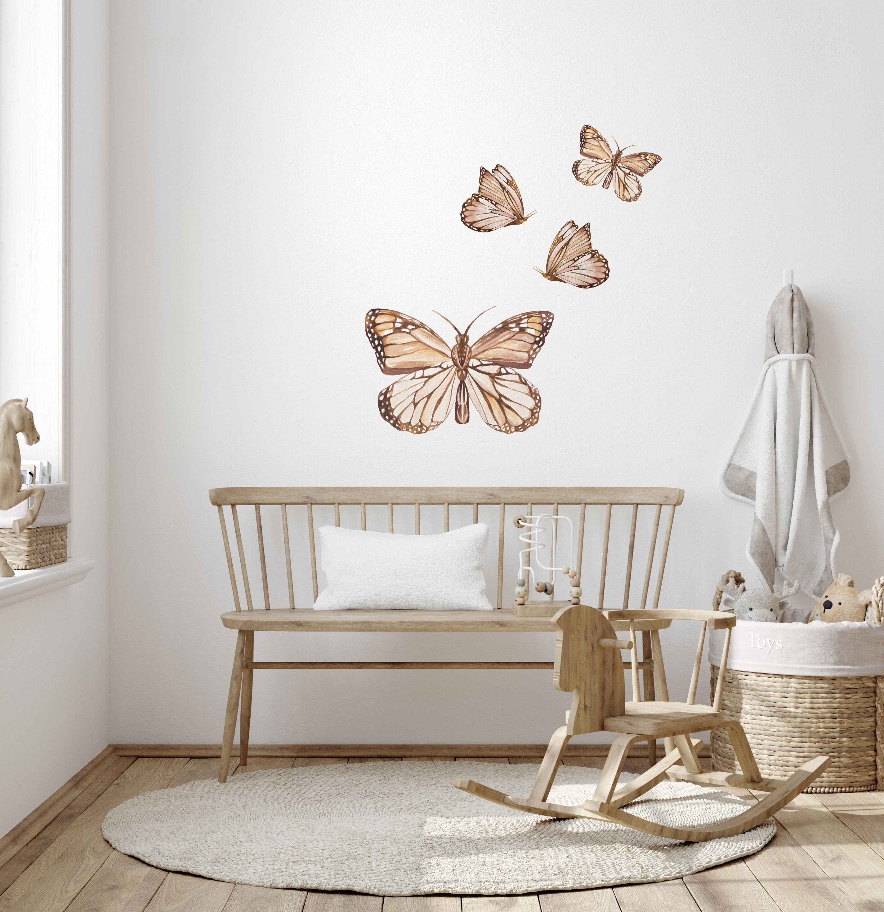 Rainbow Butterfly Wall Decals 72 Pieces