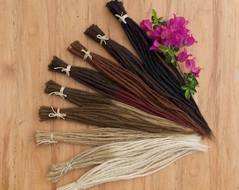 Dreadlock Extensions (30 Single Ended) - Crocheted Synthetic Henlon Hair - 6mm Thick, 50cm Long