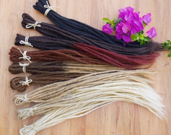 Dreadlock Extensions (25 Double Ended) - Crocheted Synthetic - 6mm Thick, 50cm Long