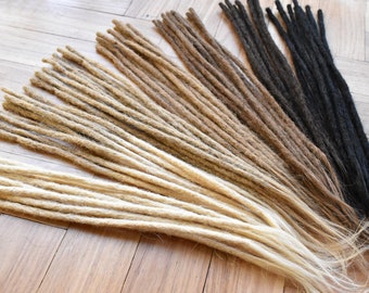 Dreadlock-extensies van echt haar x 20, Dreads van echt haar, 40 cm/16 inch lang en 5-6 mm dun