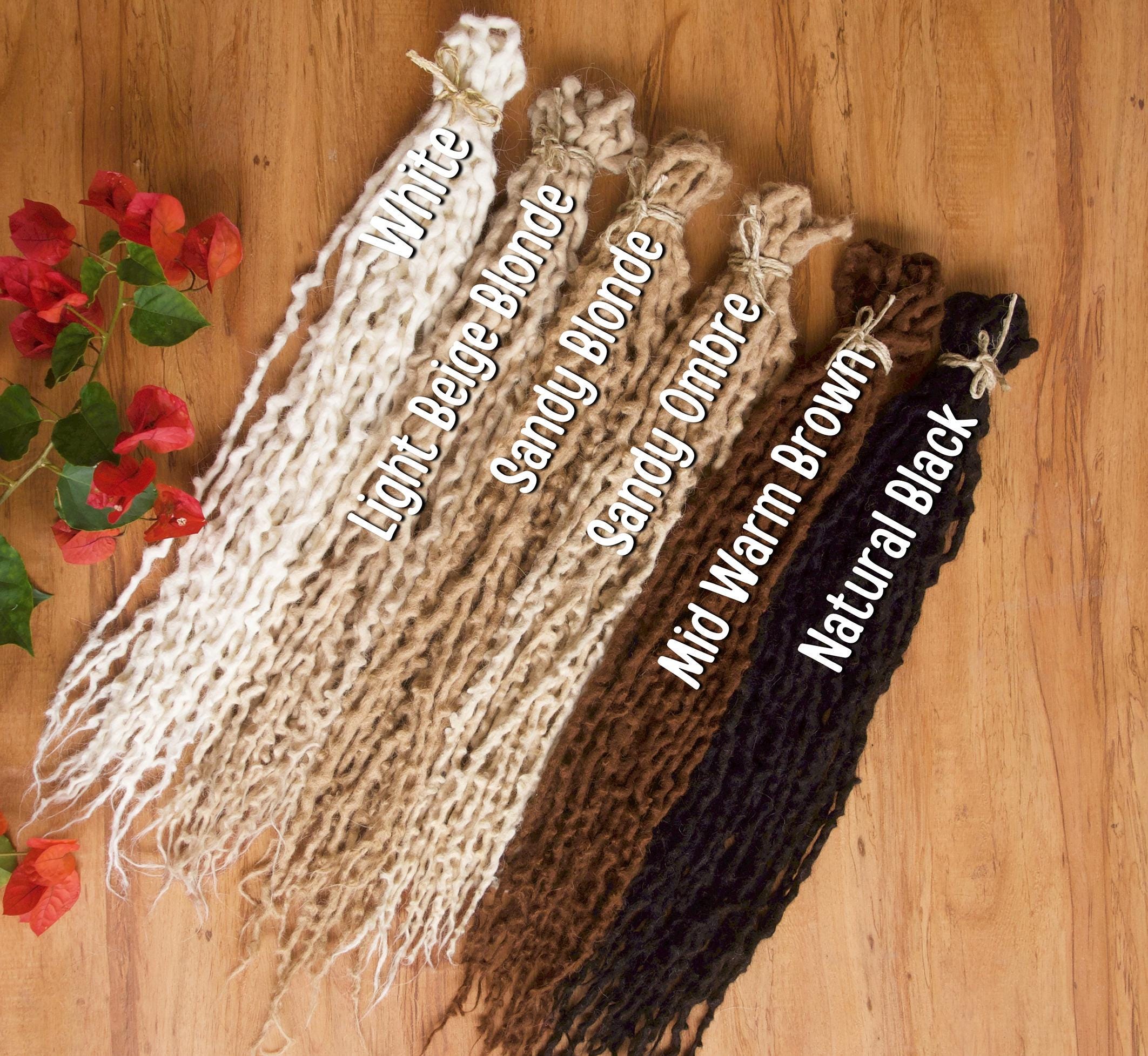 20 X Dreadlock Extensions in Alpaca Wool, Double Ended and 