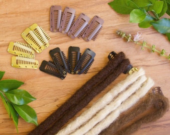 Dreadlock Erweiterungs Clips mit Pin 5er Pack, schnell und einfach zu befestigen und einzuklipsen für temporäre Dreadlock Verlängerungen