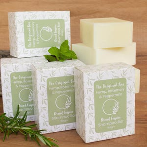 Dreadlocks Organic Shampoo Bar 4 Pack. Hemp, Rosemary & Peppermint Essential Oils. Residue Free