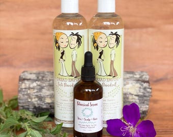 Kit antiforfora per dreadlocks: shampoo al legno di cedro, rosmarino e melaleuca + siero botanico