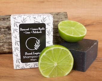 Shampoo solido per dreadlocks 150 g carbone + mirto limone + lime + patchouli di Dread Empire