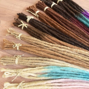 Dreadlock Extensions x 10 dreads, 50cm/20inches long & 8-10mm thick Single Ended Crocheted Synthetic dreads made from high quality Henlon