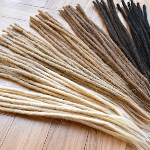 Human Hair Dreadlock Extensions x 30 + FREE HEAD BAND, Real Hair Dreads, 40cm/16inches long & 6mm thin