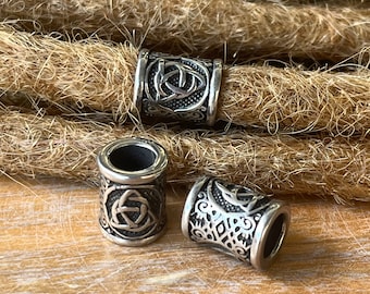 Set of 3 Stainless Steel Viking Dreadlock Beads