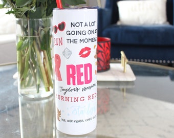 Taylor Swift Red Tumbler | Coffee Tumbler | Iced Coffee Cup | Red Taylors Version | Cold press | For her | Taylor Swift Tumbler