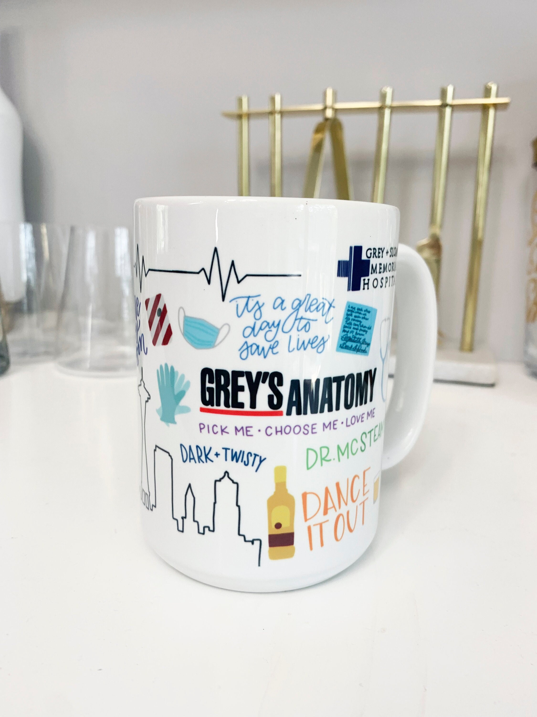 Greys Anatomy Mug Meredith Grey mug Friend Gift Greys Etsy