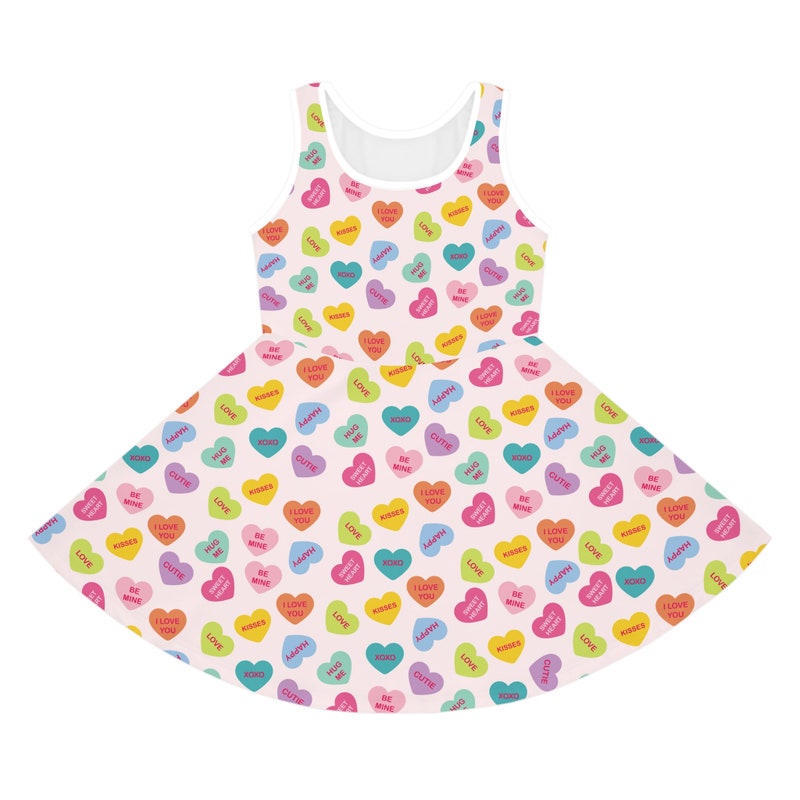 Bamboo Short Sleeve Twirl Dress in Candy Hearts