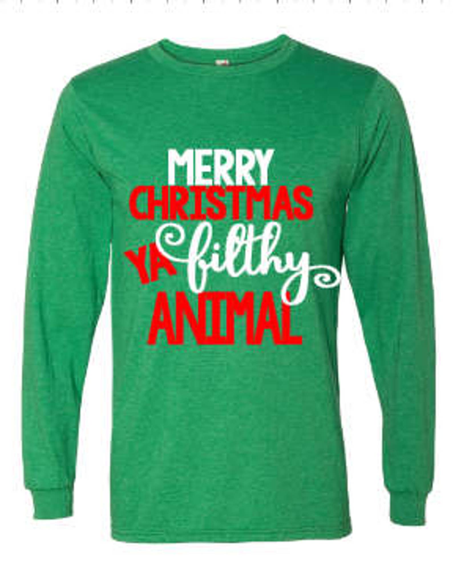Merry Christmas Ya Filthy Animal Tee // Holiday Tee // Etsy