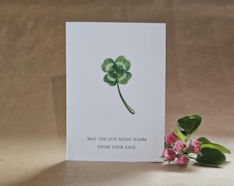 Lucky Clover - A6 Four-Leaf Clover Greetings Card