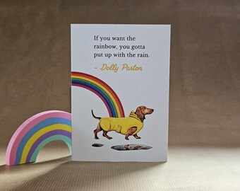 Rainbow Sausage - A6 Dolly Parton Quote Greetings Card