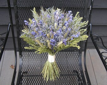 Dusty Purple Bridal Bouquet Dried Flowers Wedding Bouquet Etsy