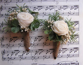 Fleurs Séchées Rustique Boutonnières Boutonnières De Mariage