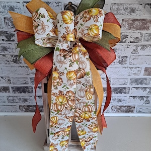 Fall Pumpkin Bow, Front Porch Autumn Bow