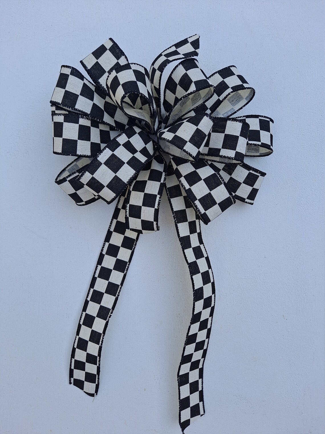 Black and White Checkered Bow Bow in Black AND White Colors | Etsy