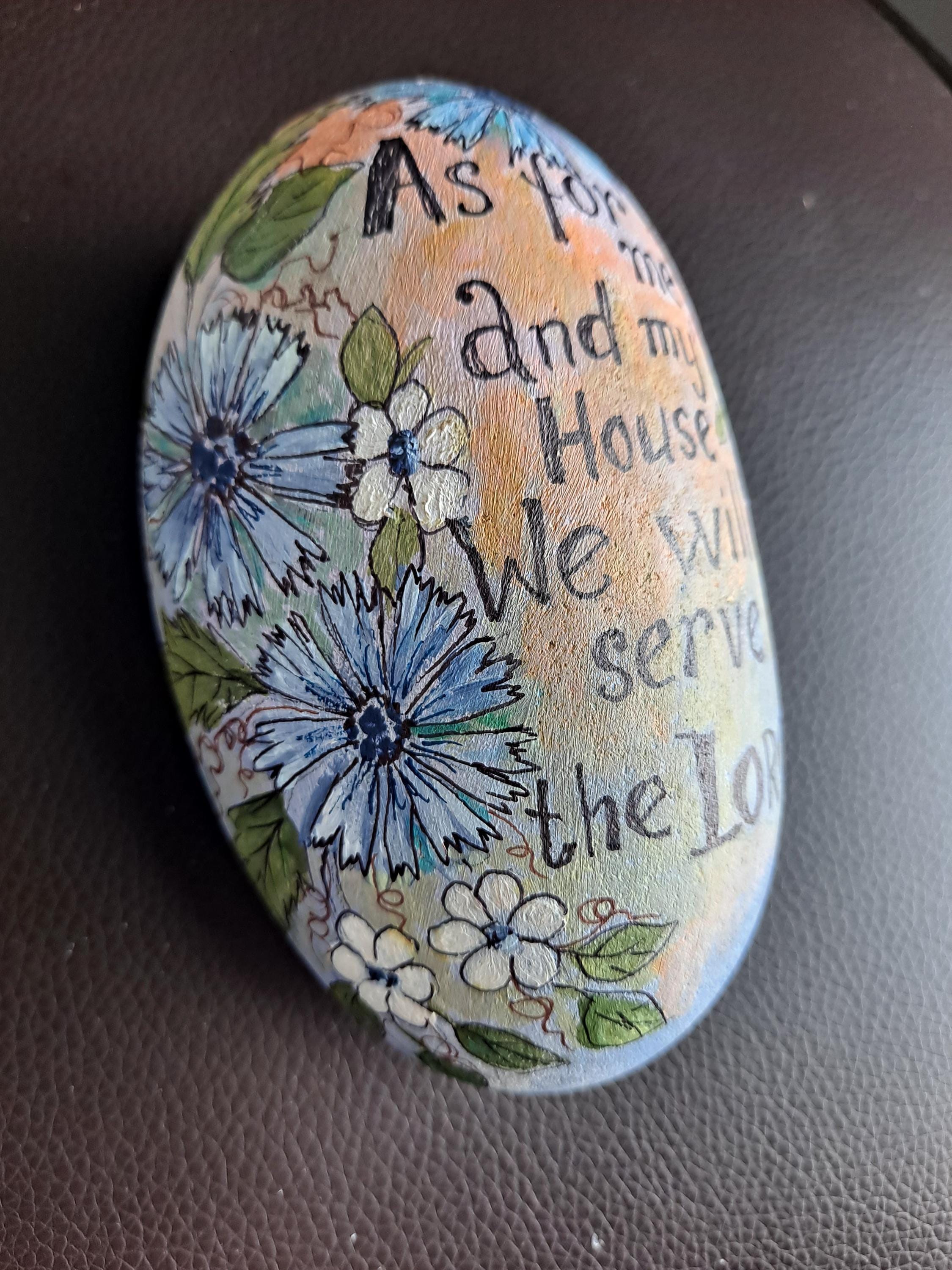 Hand Painted Rock, Religious Verse Stone, Home Decor, Gift Rocks - Etsy