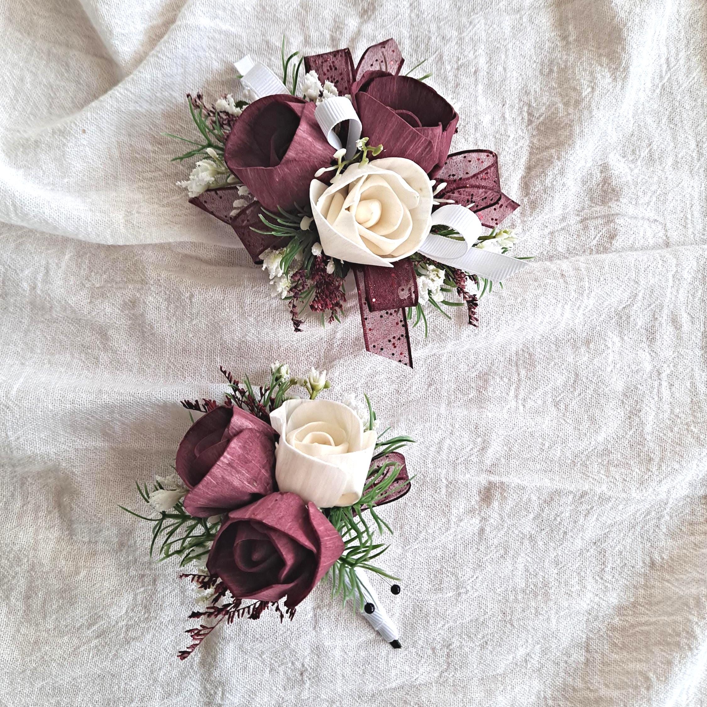 corsage ideas for burgundy dress Burgundy Corsage  flower arrangement | Las Vegas, NV