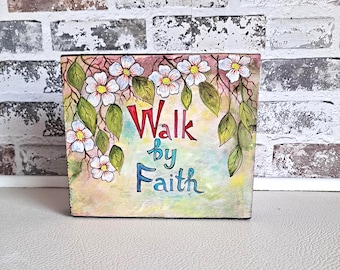 Bible Verse Painting, Acrylic Original Painting on Reclaimed Wood, Rustic Home Decor, FREE shipping