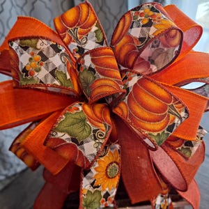 Pumpkin Fall Bows, Thanksgiving Home Decor, Bows for Fall, Lantern Fall Bow, Wreath Autumn Bow