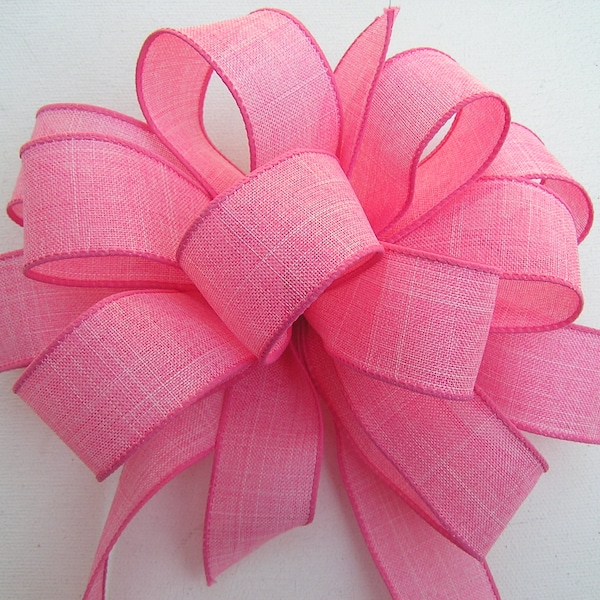 Pink Wired Bow, Decorative Pink Bows for Wedding and Home Decor, Mother's Day Pink Bow for Wreath, Baby Girl Bow