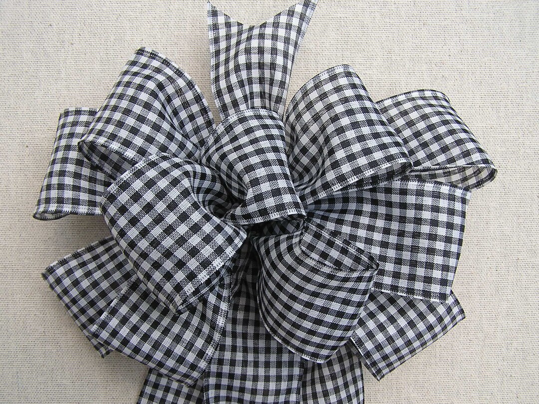 Decorative Black and White Checkered Bow Wired Bow for Home - Etsy