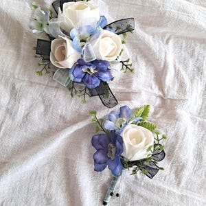 corsage ideas for navy blue dress Navy Blue Wrist Corsage main image 1