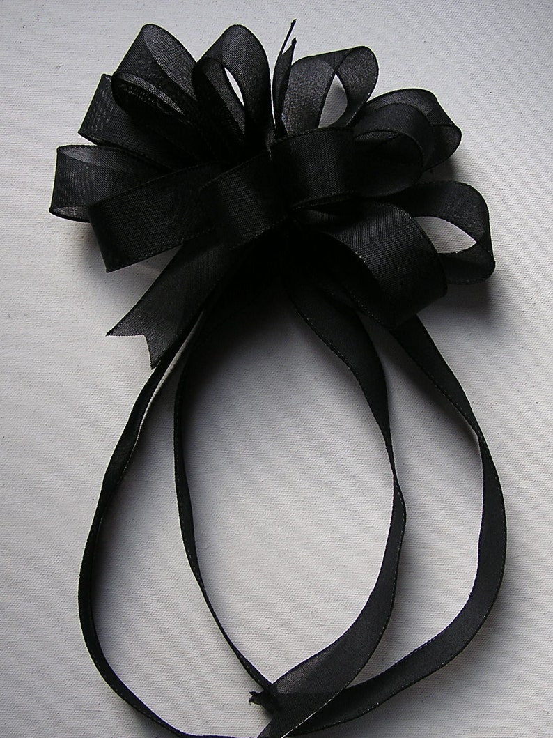 Black Memorial Bow Decorative Bows Bows for Wreath Black Etsy