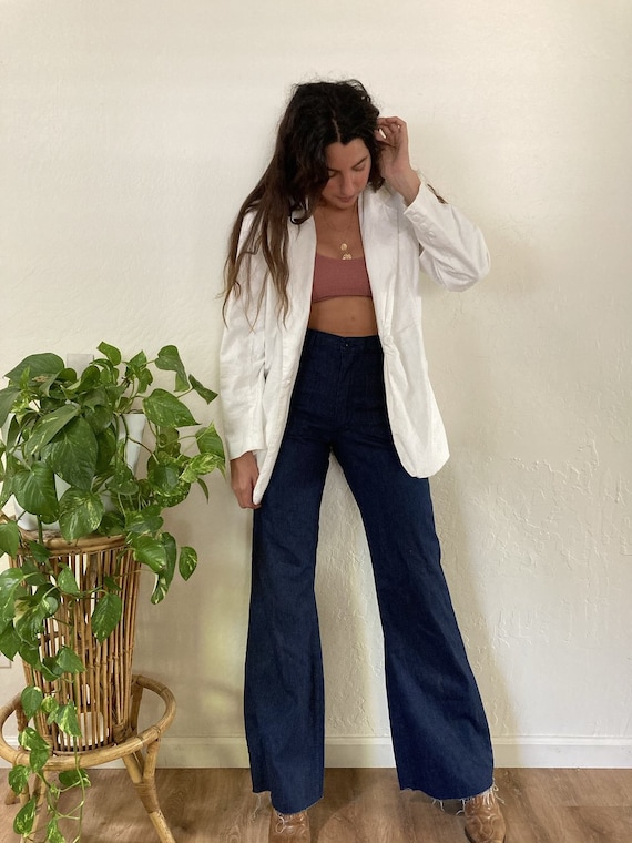 Vintage White Linen Blazer