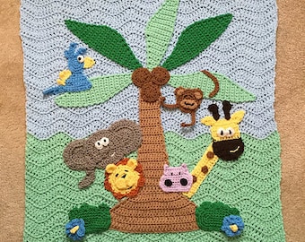 CROCHET PATTERN - Jungle Blanket - PATTERN