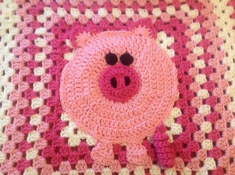 CROCHET PATTERN Pink Pig Granny Square Blanket PATTERN Etsy