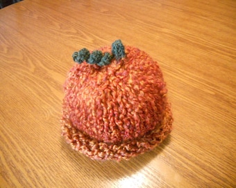 PATRÓN DE PUNTO - Gorro de calabaza grueso para bebé recién nacido - PATRÓN
