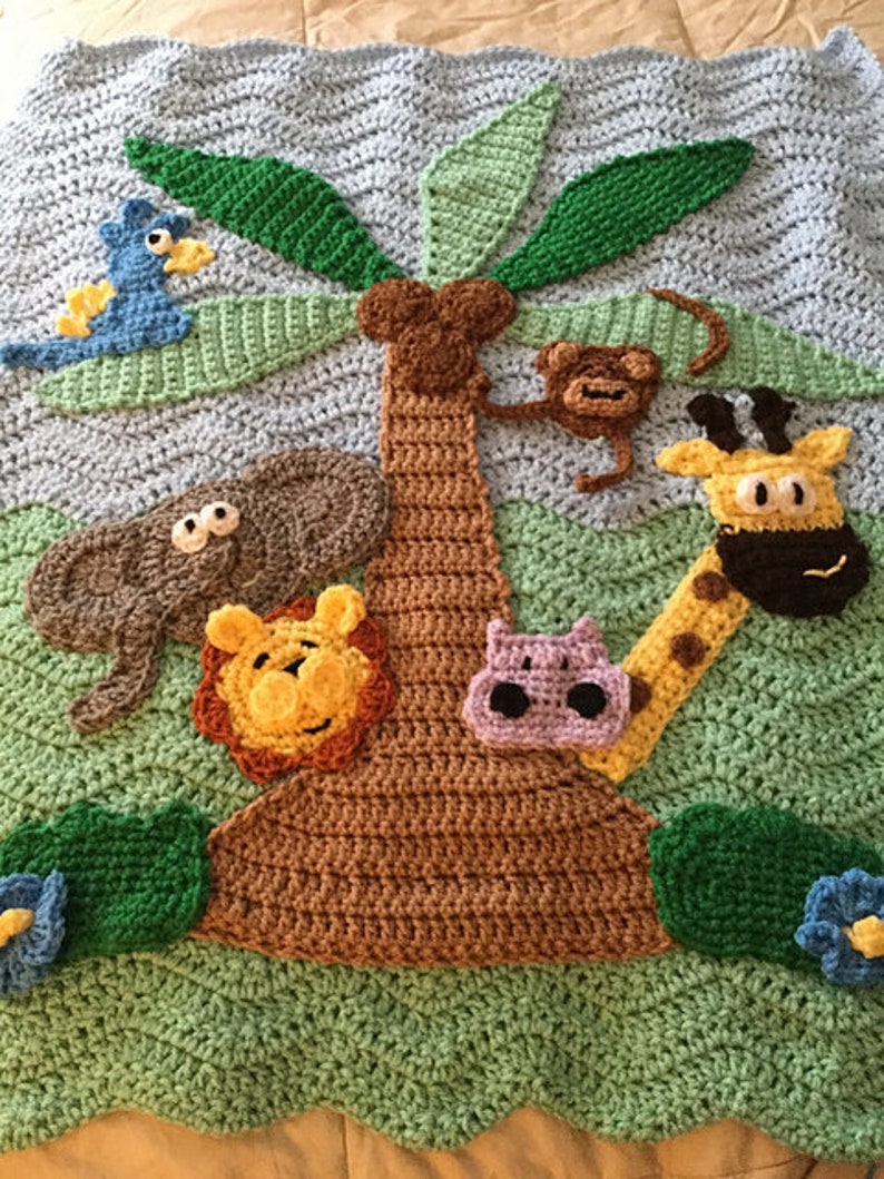 CROCHET PATTERN Jungle Blanket PATTERN image 2