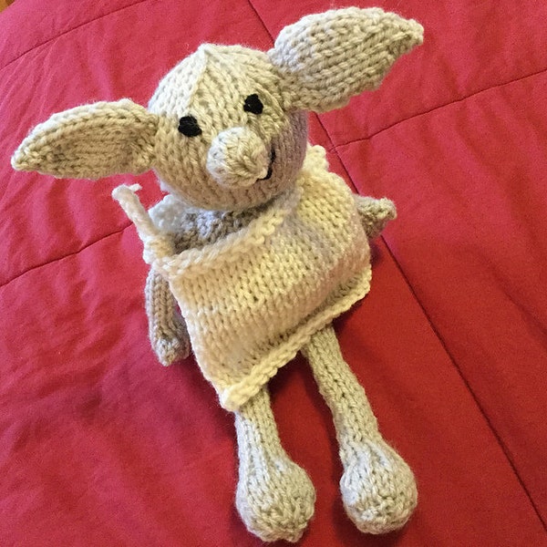 KNIT PATTERN - Adorable House Elf with Sock - Fans of Dobby - PATTERN