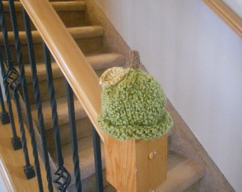 KNIT PATTERN - Easy, Quick Newborn Baby Chunky Green Apple Hat - PATTERN