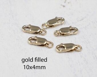 CLOSING SUPPLY SHOP | 14K Gold Filled 10x4mm Lobster Clasp with Jump Ring | Gold Jewelry Clasp | Jewelry Findings