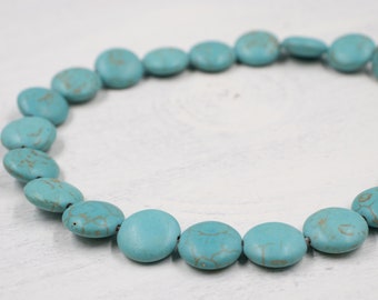 CLOSING SUPPLY SHOP | 14mm Turquoise Magnesite Beads | Jewelry Supplies | Necklace Supplies