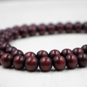 10mm Dark Brown Wood Beads | Package of 2 Strands | 80 Loose Beads | Jewelry Supplies | Chunky Jewelry | Round Wood Beads