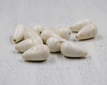 Teardrop White Magnesite Beads | Jewelry Supplies | Necklace Supplies | Loose Beads