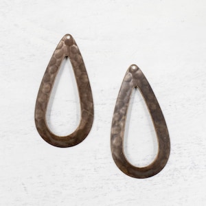 Vintaj Hammered Pendant | Hammered Brass | Teardrop Pendant | Jewelry Findings