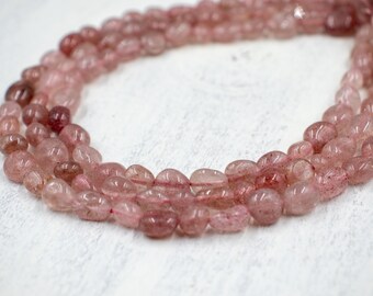 CLOSING SUPPLY SHOP | Strawberry Quartz Chip Beads | Jewelry Supplies | Natural Beads | Loose Beads