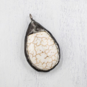 Soldered Pendant | Jewelry Supplies | Teardrop Pendant | Lead Free Solder | Bohemian Jewelry | Stone Pendant