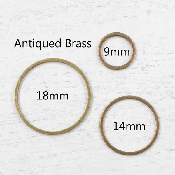 Antiqued Brass Links | Brass Rings | 18-14-9mm Connectors | Jewelry Findings | Jewelry Connectors